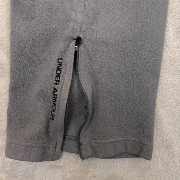 Under Armour Mens Sweatpants Medium Straight Ankle Zip Gray Fleece Activewear - Picture 13 of 15